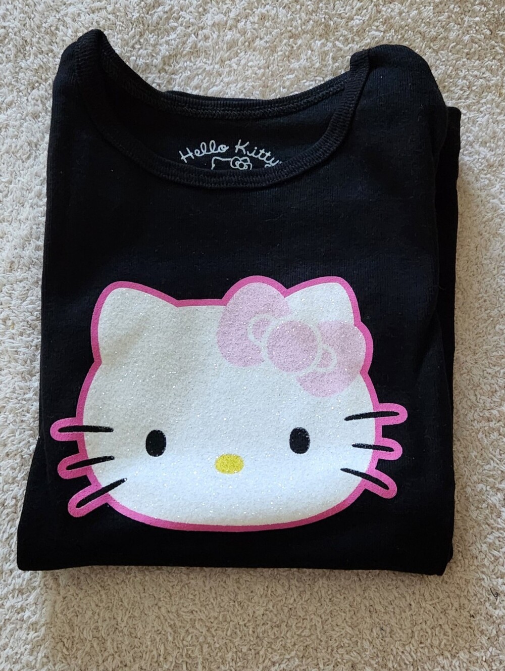 Hello Kitty - Girls' Black Sparkle T-Shirt
